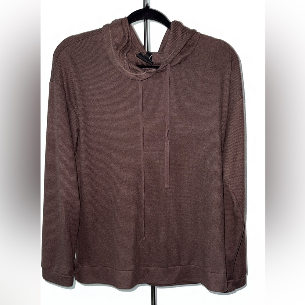 Bobeau Shay Sleep & Lounge Soft Waffle Hoodie Size Medium Brown